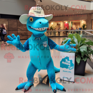 Cyan Allosaurus mascot...
