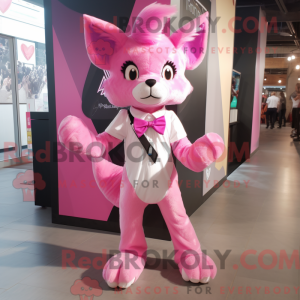 Rosa Lynx-maskotdraktfigure...