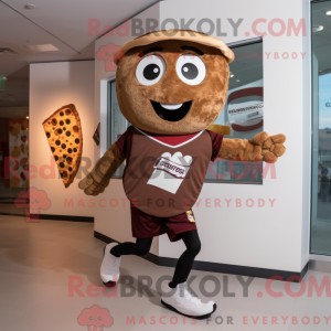 Brown Pizza Slice mascot...