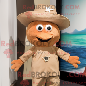 Tan Starfish mascot costume...