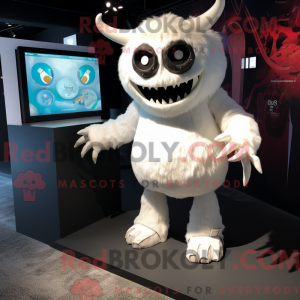 Hvid Dæmon maskot kostume...