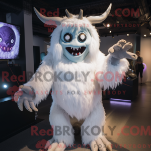 Hvid Dæmon maskot kostume...