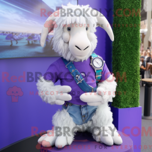 Lilla Angora Goat maskotka...