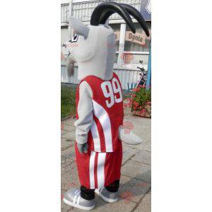 Mascotte capra bianca e gialla. Mascotte di capra -