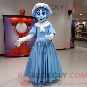 Himmelblå Mime maskot...
