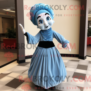 Himmelblå Mime maskot...
