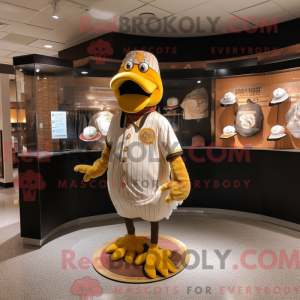 Guld Tyrkiet maskot kostume...