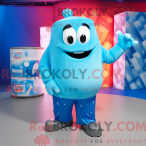 Sky Blue Soda Can maskot...