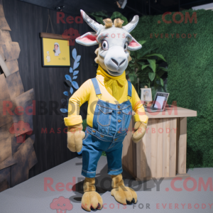 Gul ged maskot kostume...