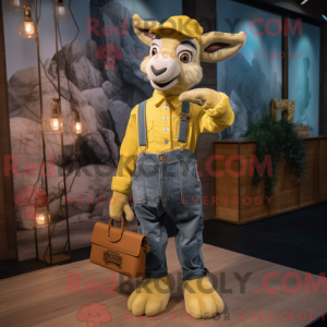 Gele geit mascottekostuum...