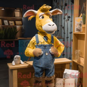 Gele geit mascottekostuum...