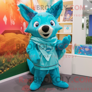 Turquoise Dingo mascot...
