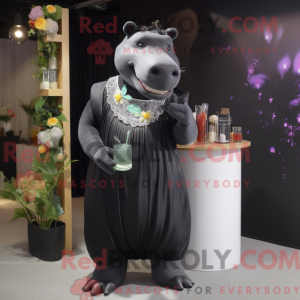 Mascotte d hippopotame noir...