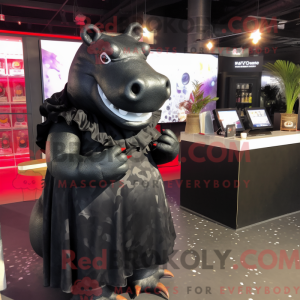 Mascotte d hippopotame noir...