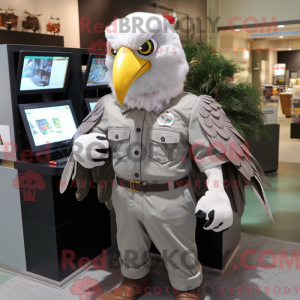 Grey Bald Eagle maskot...
