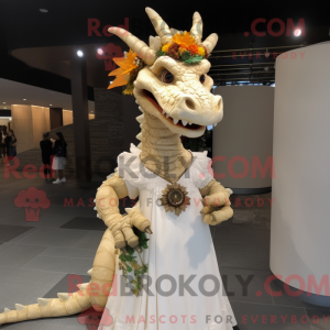 Tan Dragon maskotdraktfigur...