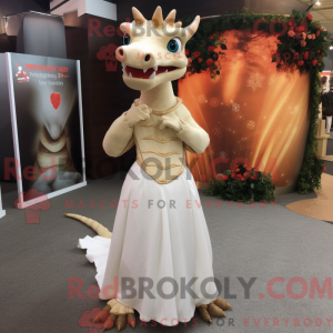 Tan Dragon mascot costume...