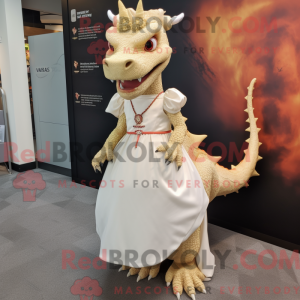Tan Dragon maskotdraktfigur...
