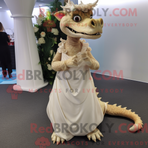 Tan Dragon mascottekostuum...