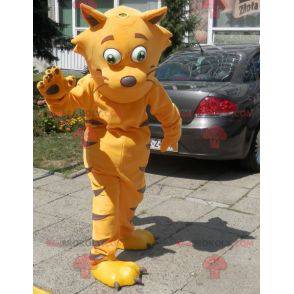 Orange und braunes Katzenmaskottchen. Katzenmaskottchen -