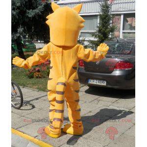 Orange und braunes Katzenmaskottchen. Katzenmaskottchen -