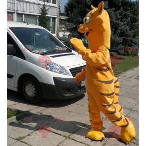 Orange und braunes Katzenmaskottchen. Katzenmaskottchen -