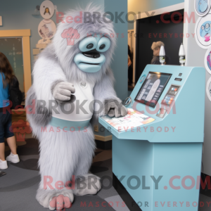 Grå Yeti-maskotdraktfigur...