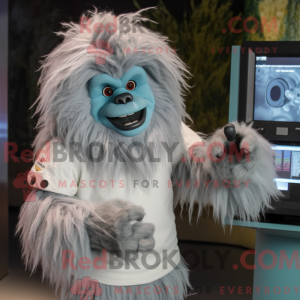 Grijs Yeti-mascottekostuum...