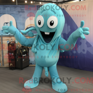 Cyan Kraken Maskottchen...