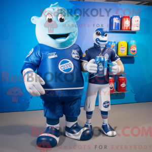Blue Soda Can maskot...