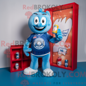 Modrá Soda Can maskot...