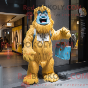 Gull Yeti-maskotdraktfigur...