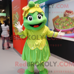 Personaggio mascotte verde...