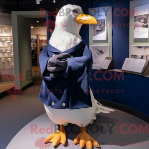 Navy Gull maskot kostume...