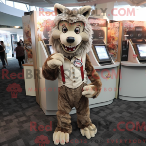Beige Werewolf mascot...