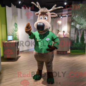 Green Elk maskot kostume...