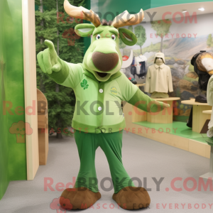 Green Elk maskot kostume...