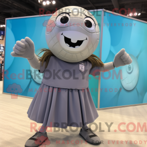 Grå volleyball bold maskot...