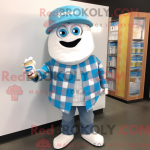 Sky Blue Soda Can maskot...