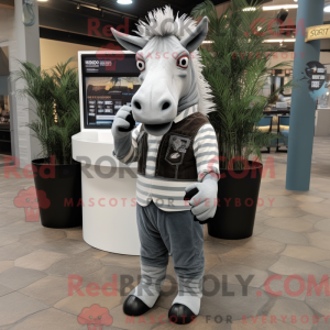 Grå Quagga maskot kostume...