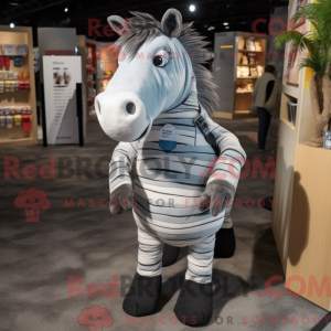 Grå Quagga-maskotdraktfigur...