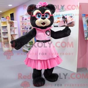 Pink brillebjørn maskot...