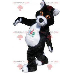 Black and white cat mascot with orange eyes - Redbrokoly.com