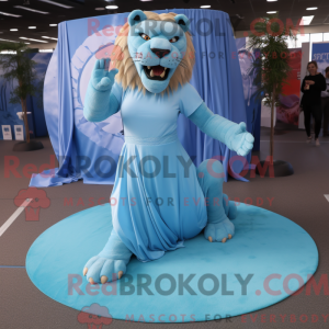 Sky Blue Smilodon mascot...