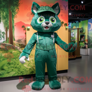 Skovgrøn kat maskot kostume...