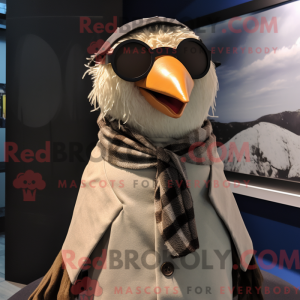 Fantasia de mascote de melro bege com colete e cachecóis - Mascotes melro - REBROKO_233290 - RedBrokoly.com