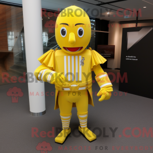 Citroengeel mascottekostuum...