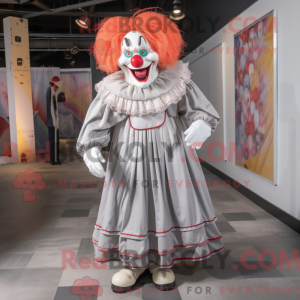 Sølv klovn maskot kostume...