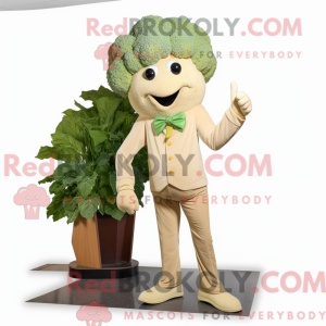 Tan Broccoli maskot kostume...