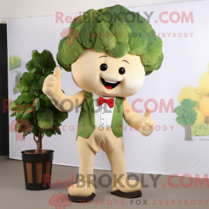 Tan Broccoli maskot kostume...
